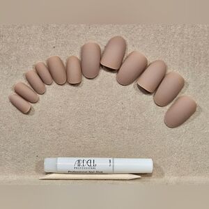 NEW w/out BOX ARDEL PROFESSIONAL MAUVEY-NUDE 11pc NAIL TIPS SET w/GLUE & STICK